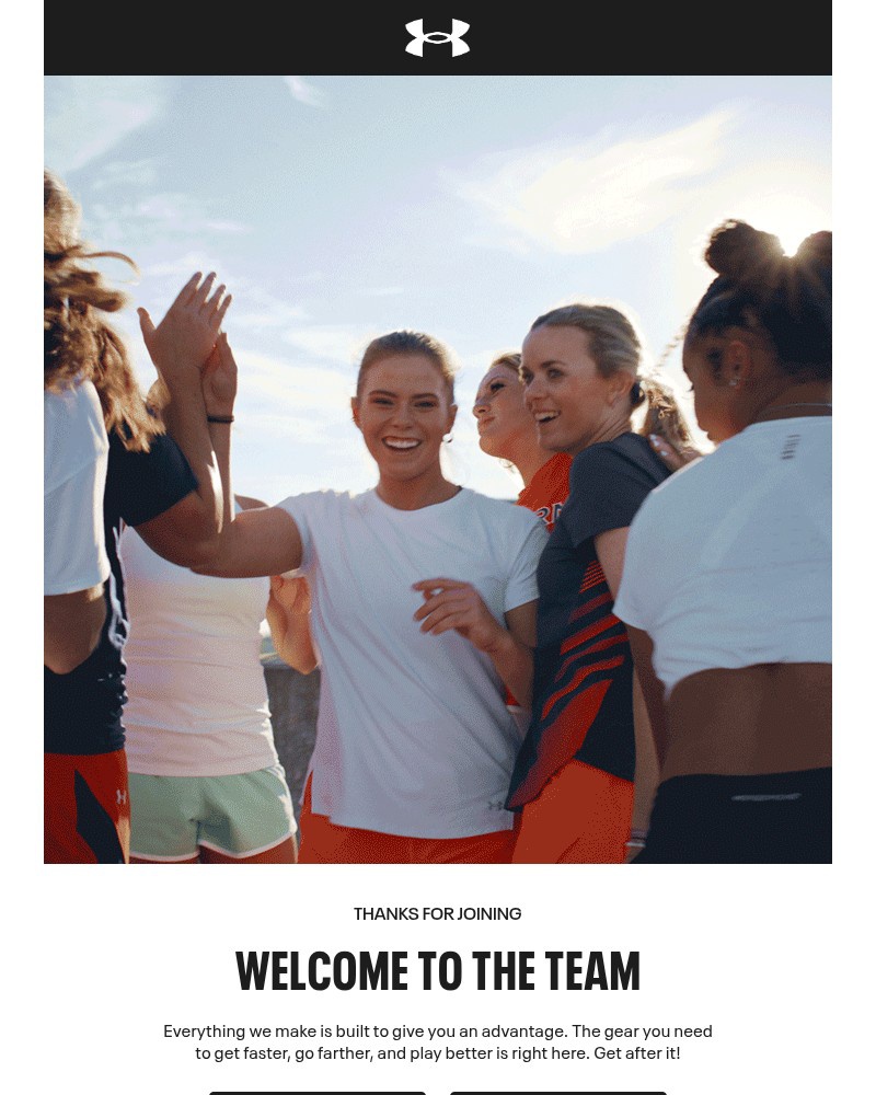Screenshot of email sent to a Under Armour Newsletter subscriber