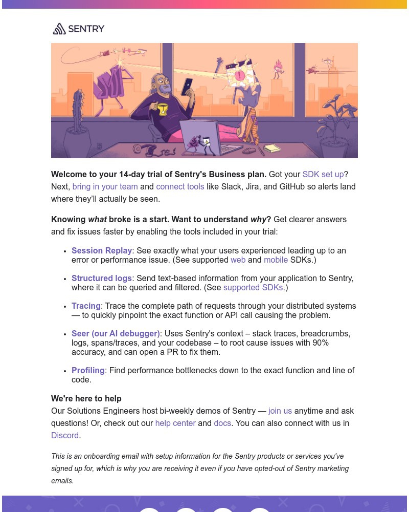 Screenshot of email with subject /media/emails/welcome-to-your-sentry-trial-0fee18-cropped-d8185f81.jpg
