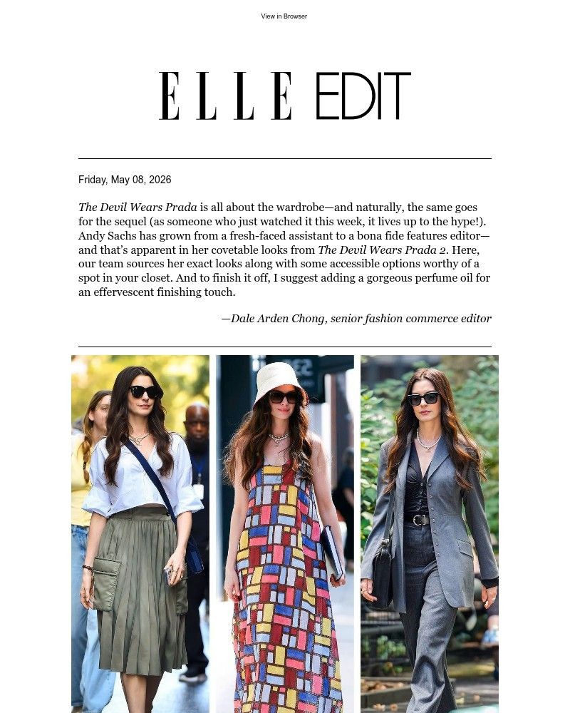 Screenshot of email sent to a Elle Newsletter subscriber
