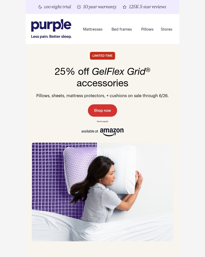 Screenshot of email sent to a Purple Cart abandoner