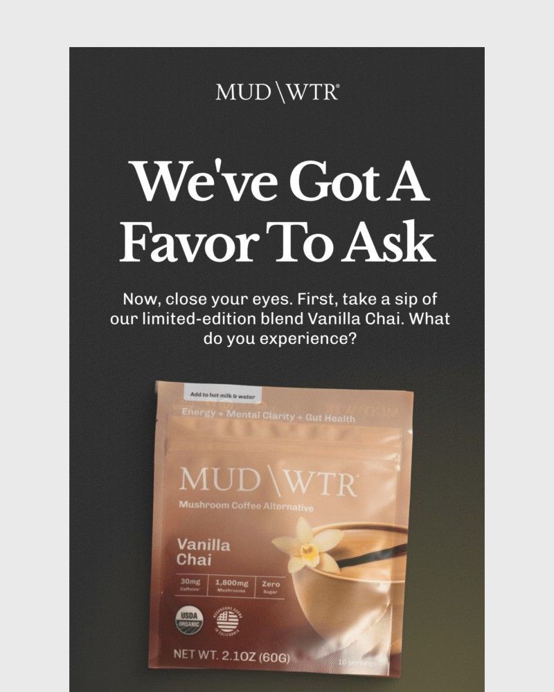 Screenshot of email sent to a MUD/WTR Newsletter subscriber