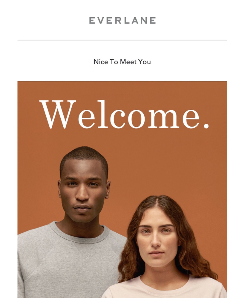 Screenshot of email sent to a Everlane Registered user