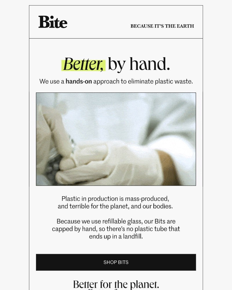 Screenshot of email sent to a Bite Course customer