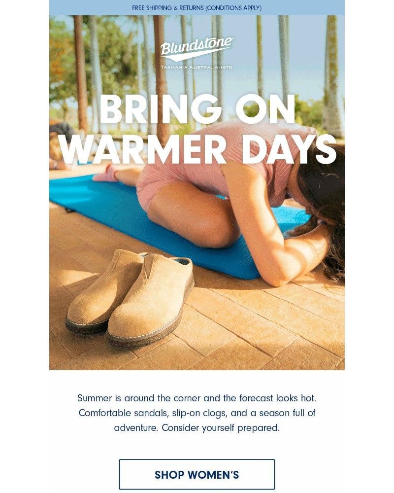 Screenshot of email sent to a Blundstone Newsletter subscriber
