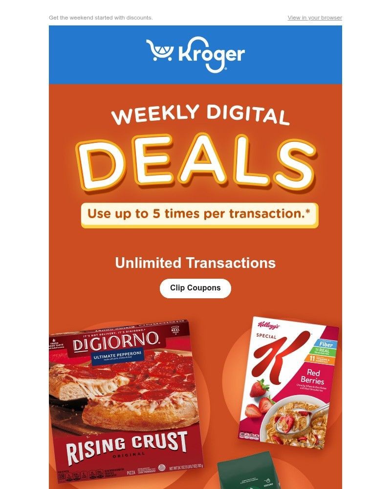 Screenshot of email sent to a Kroger Registered user