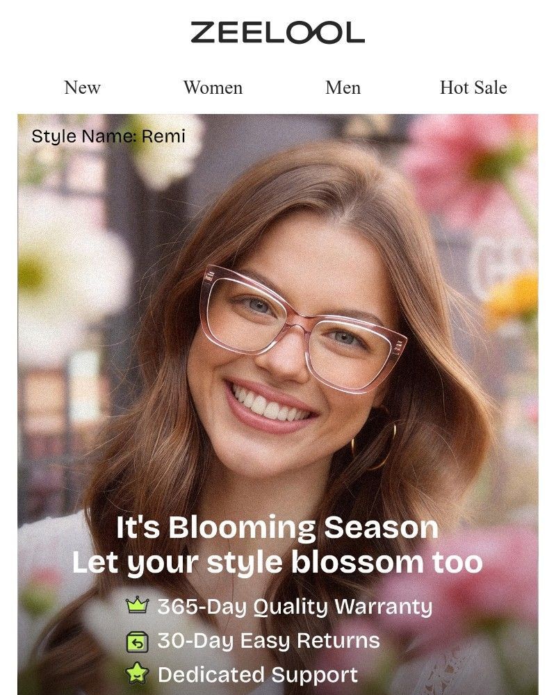 Screenshot of email sent to a Zeelool Newsletter subscriber