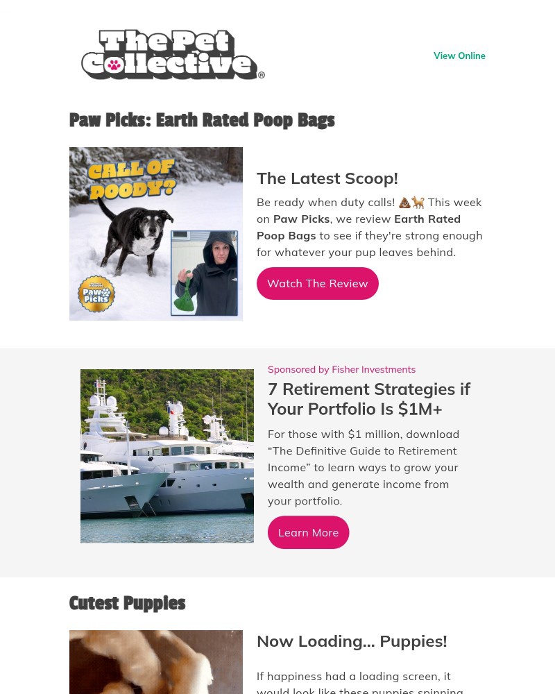 Screenshot of email sent to a Reader’s Digest Newsletter subscriber