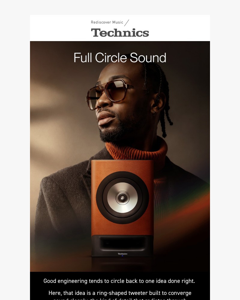 Screenshot of email sent to a Technics Newsletter subscriber