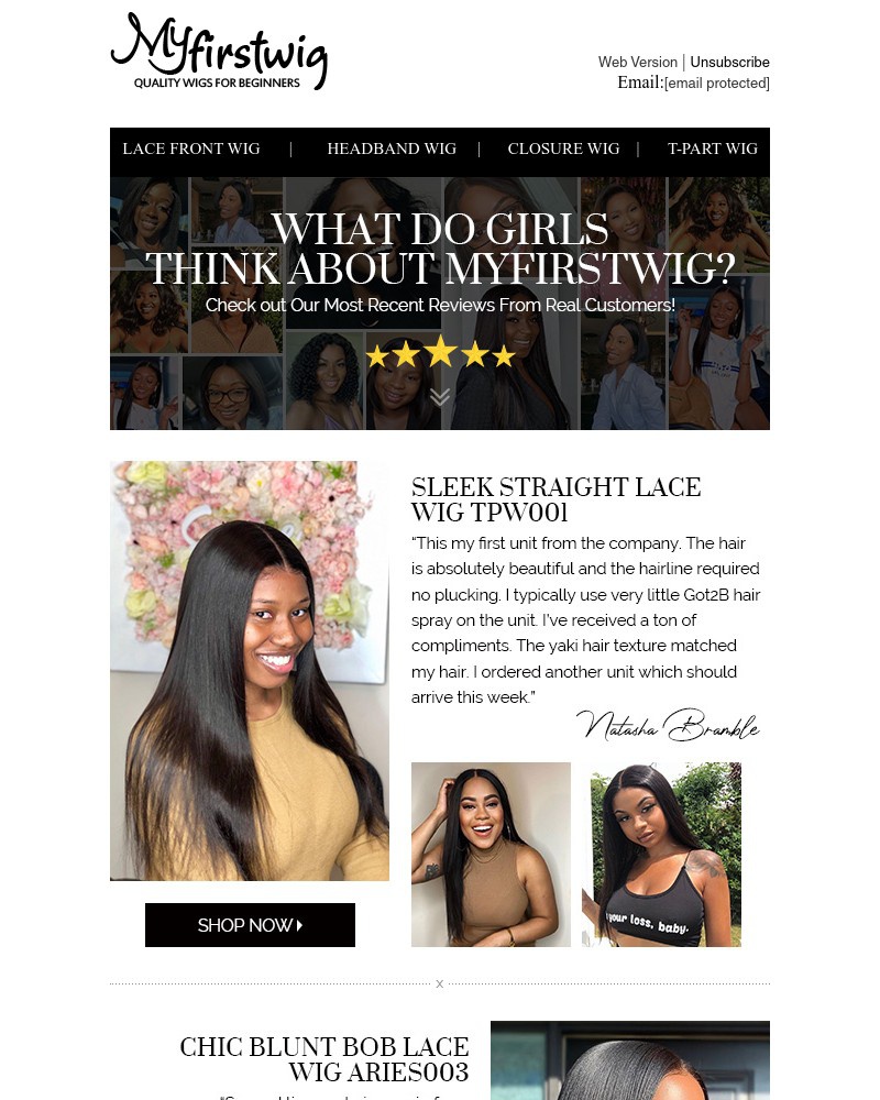 My First Wig Newsletter Subscriber