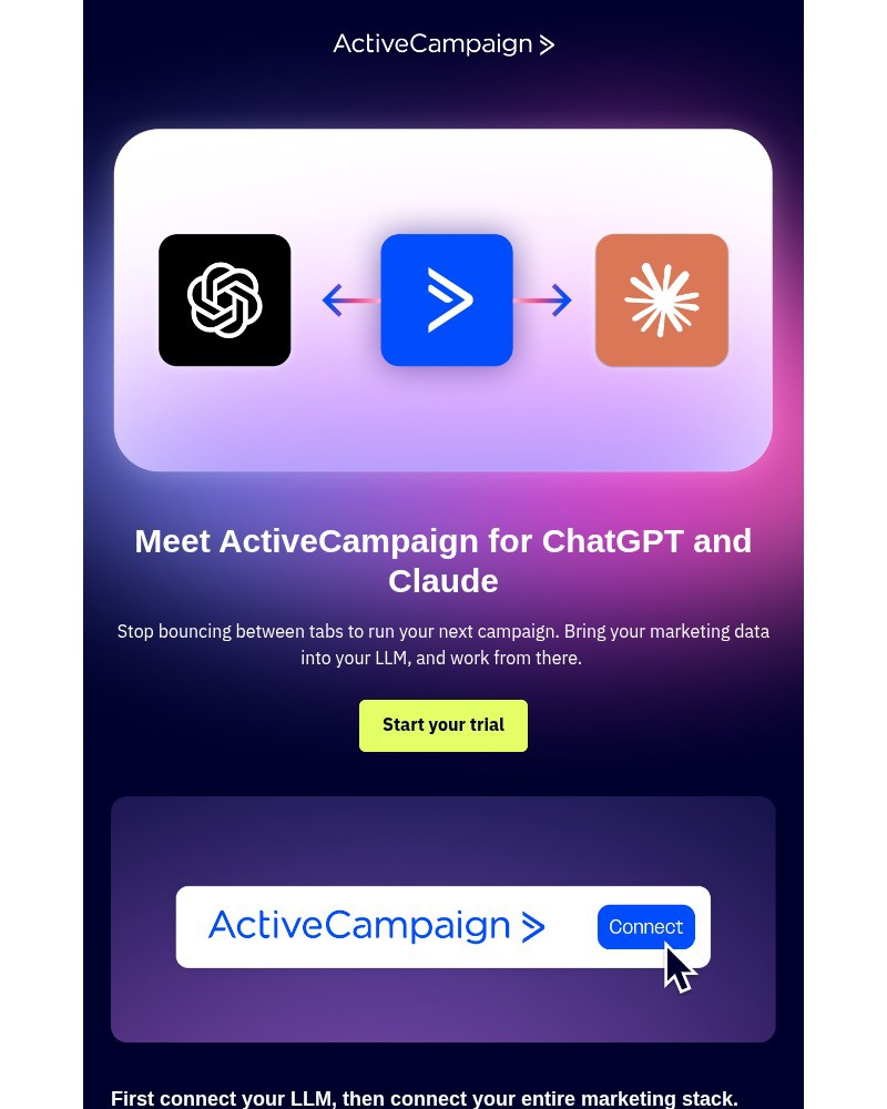 Screenshot of email sent to a ActiveCampaign Customer