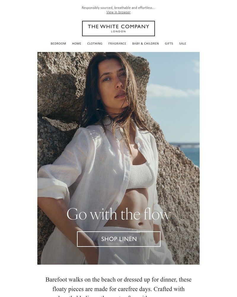 Screenshot of email sent to a The White Company Cart abandoner