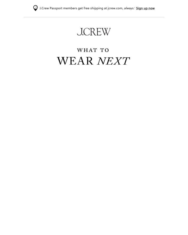 Screenshot of email sent to a J.Crew Newsletter subscriber