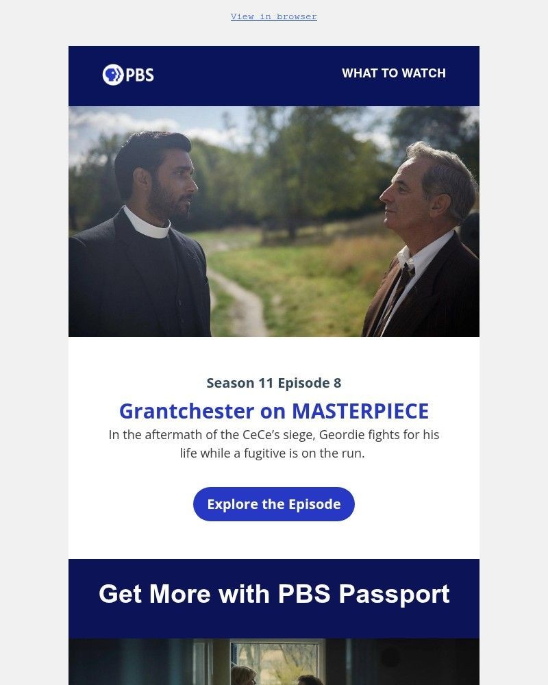 Screenshot of email sent to a PBS Newsletter subscriber