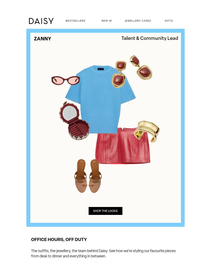 Screenshot of email sent to a Daisy Jewellery Cart abandoner