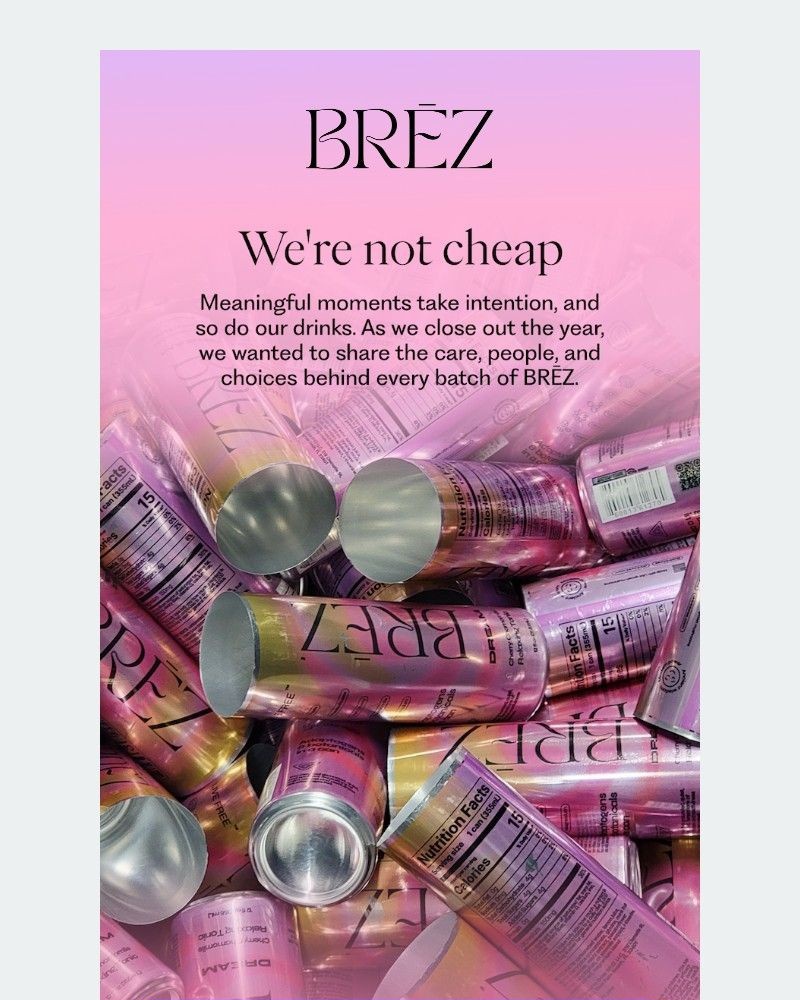 Screenshot of email sent to a Brez Newsletter subscriber
