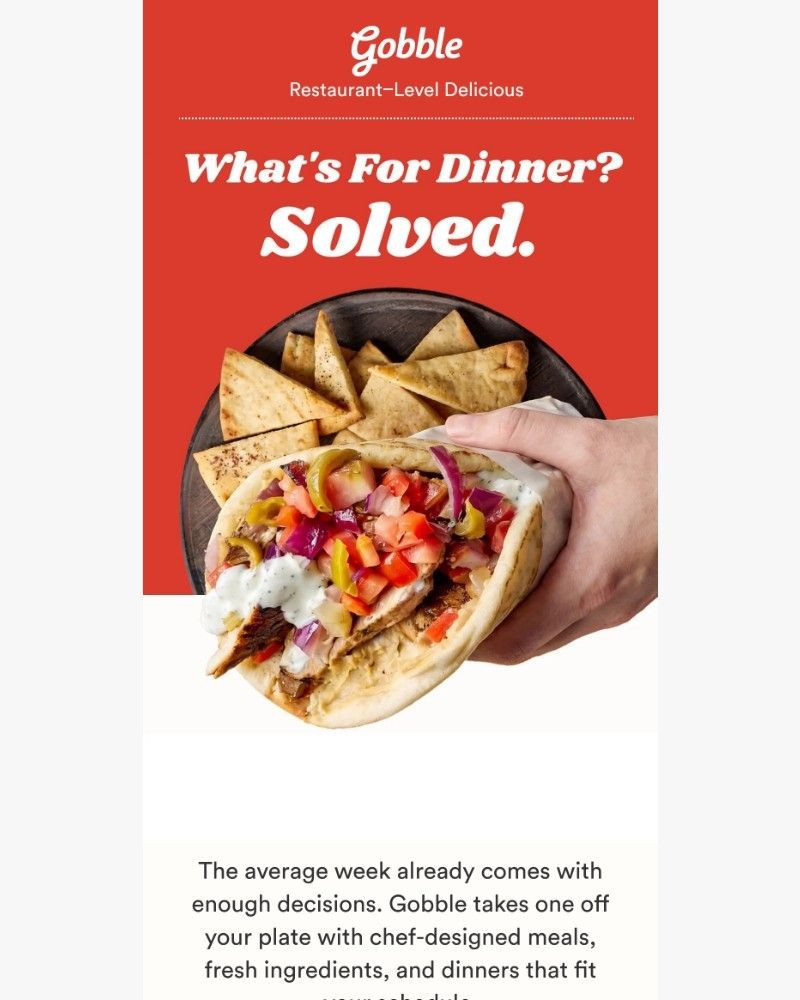 Screenshot of email sent to a Gobble Cart abandoner