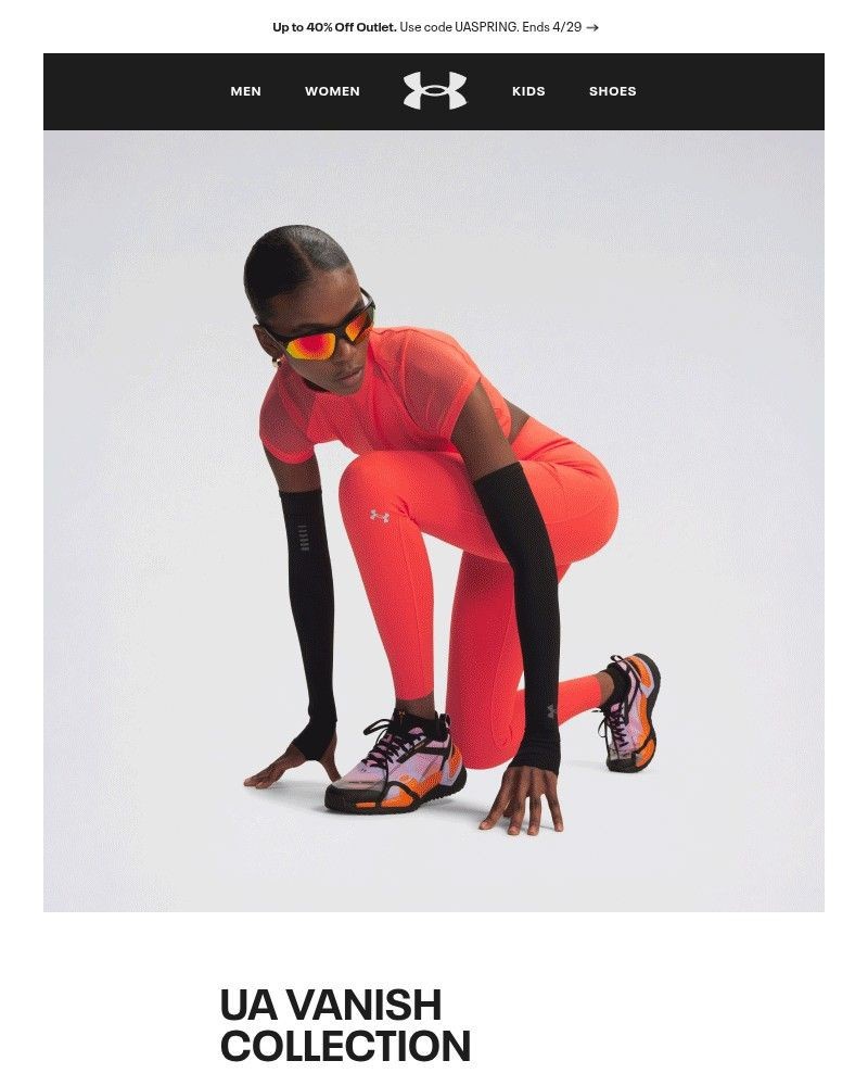 Screenshot of email sent to a Under Armour Newsletter subscriber