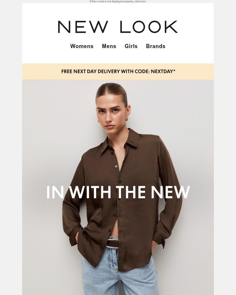 Screenshot of email sent to a New Look Newsletter subscriber