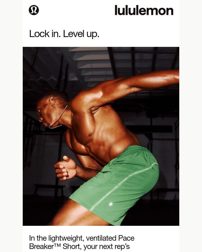 Screenshot of email sent to a Lululemon Registered user