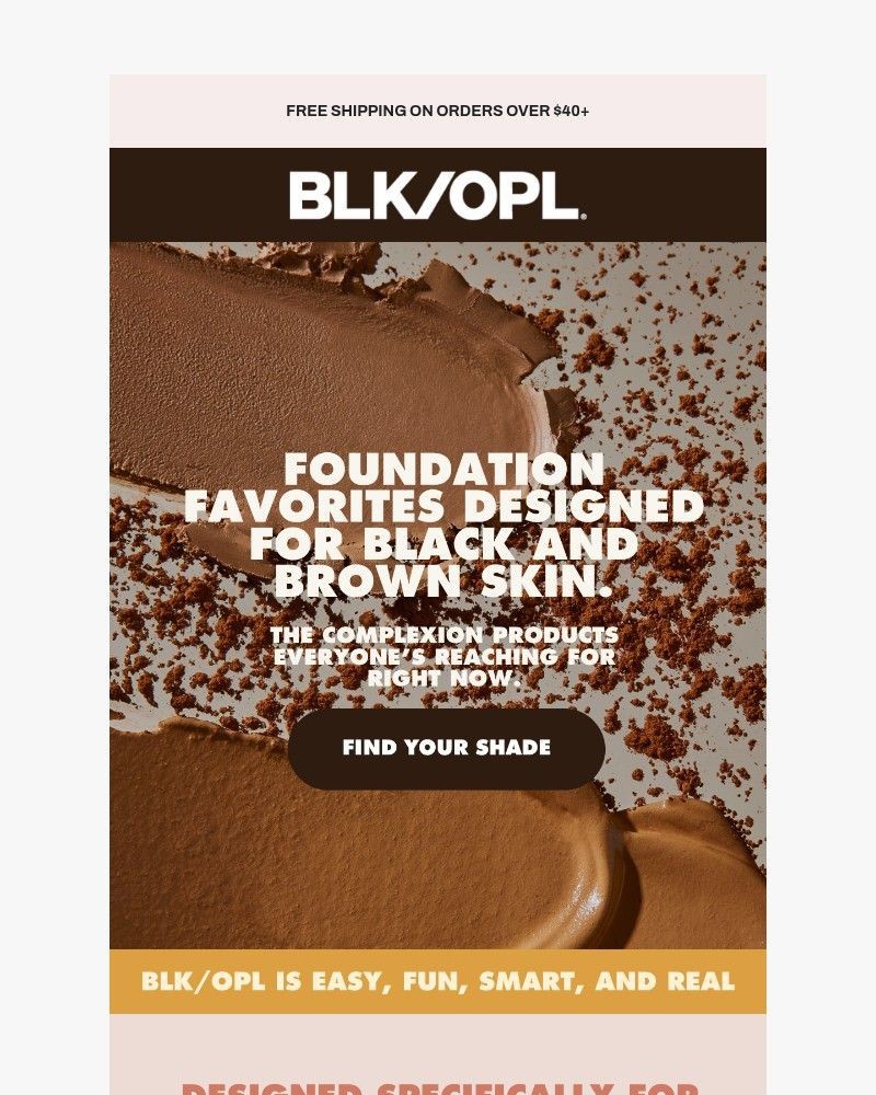 Screenshot of email sent to a Black Opal Beauty Newsletter subscriber