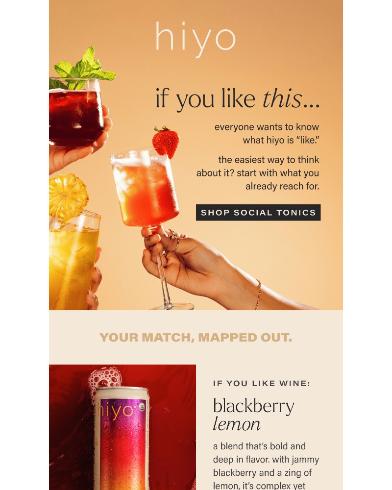 Screenshot of email sent to a hiyo Newsletter subscriber