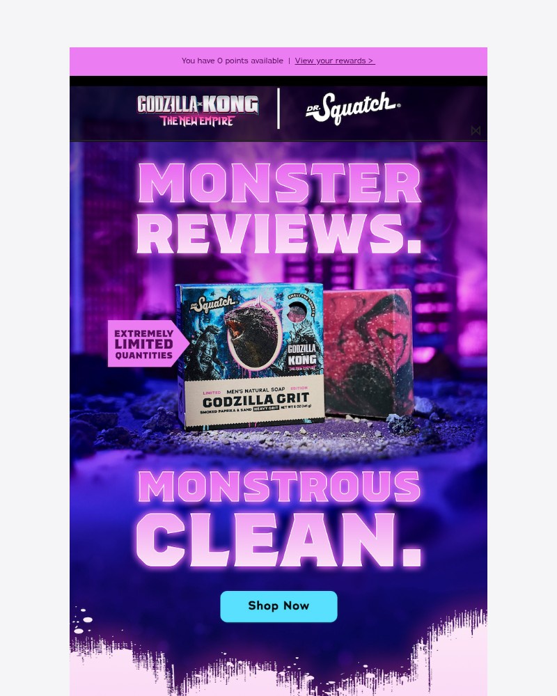 Screenshot of email sent to a Dr. Squatch Newsletter subscriber