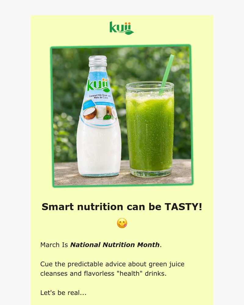 Screenshot of email sent to a Kuii Newsletter subscriber