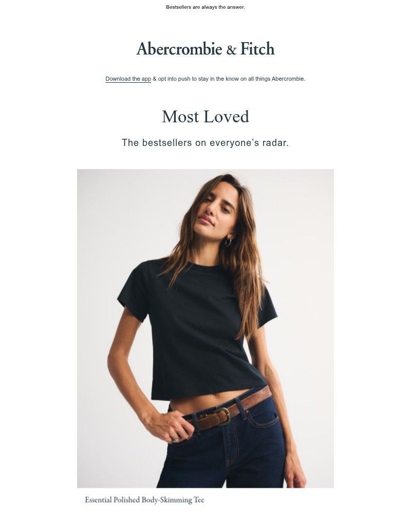 Screenshot of email sent to a Abercrombie Newsletter subscriber