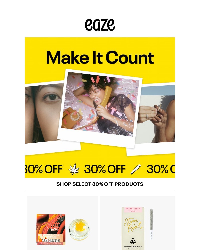 Screenshot of email sent to a Eaze Registered user