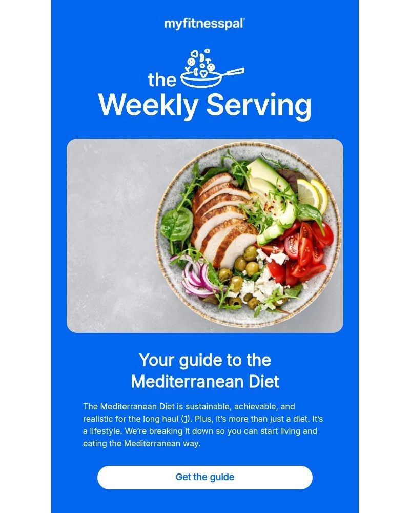 Screenshot of email sent to a MyFitnessPal Registered user