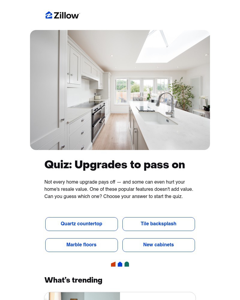 Screenshot of email sent to a Zillow Registered user