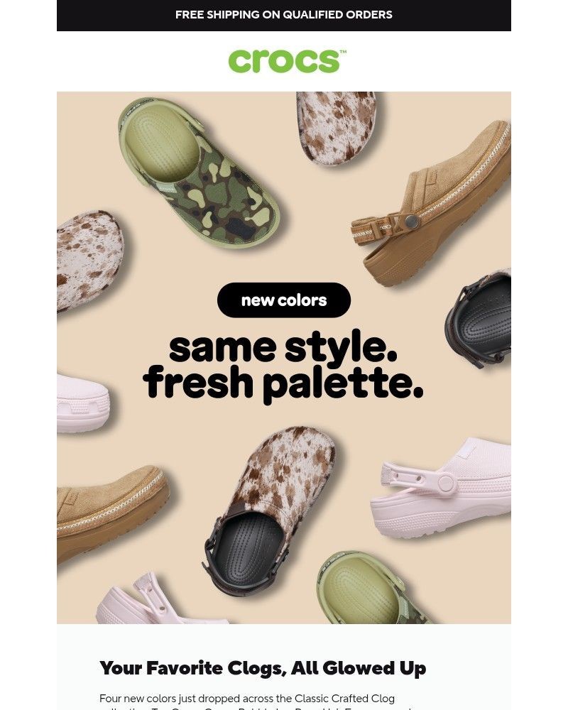 Screenshot of email sent to a Crocs Newsletter subscriber