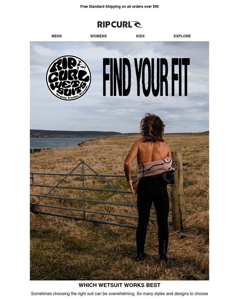 Screenshot of email sent to a Ripcurl Newsletter subscriber