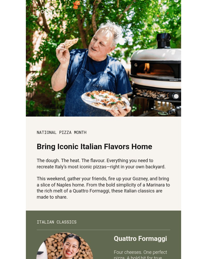 Screenshot of email sent to a Gozney Newsletter subscriber