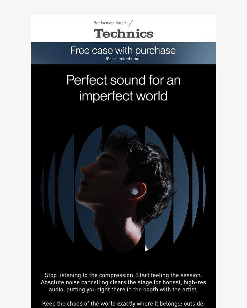 Screenshot of email sent to a Technics Newsletter subscriber