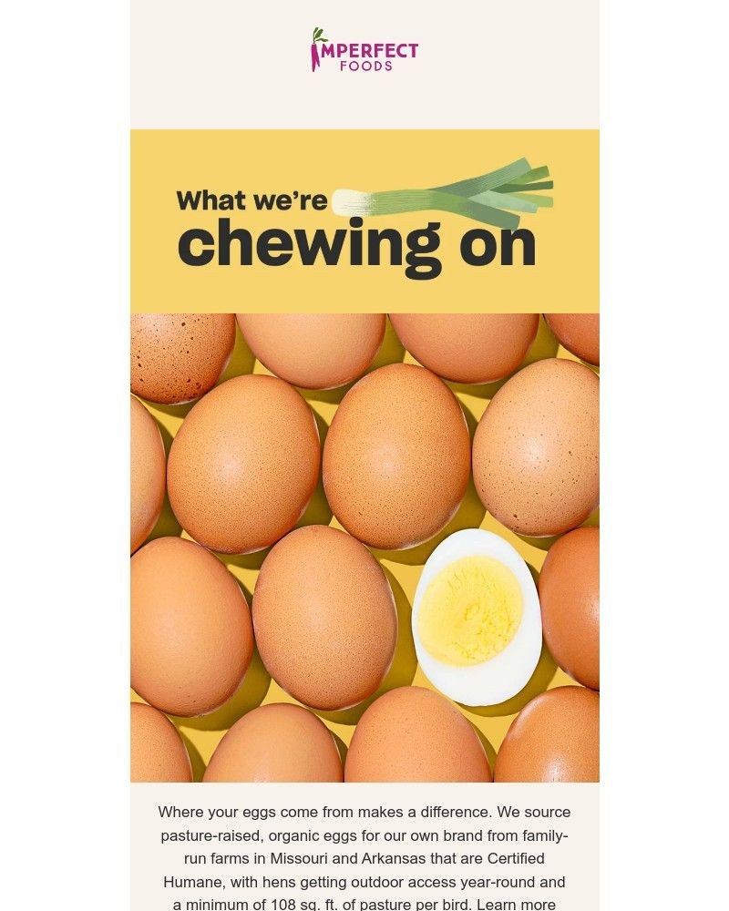 Screenshot of email sent to a Imperfect Foods Registered user