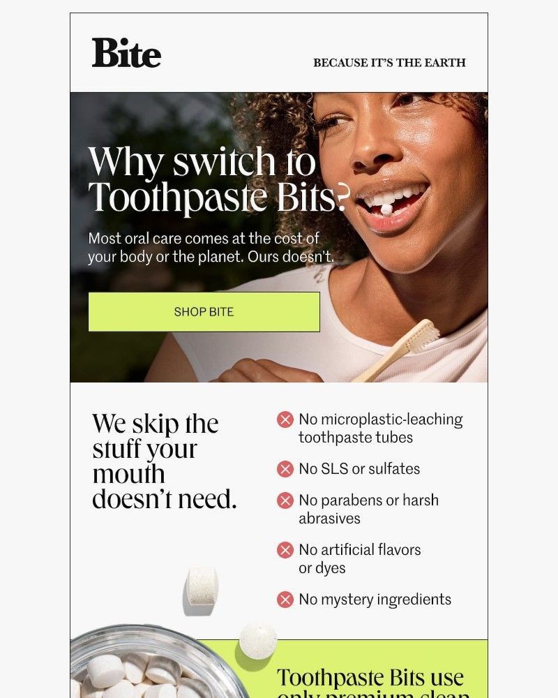 Screenshot of email sent to a Bite Course customer