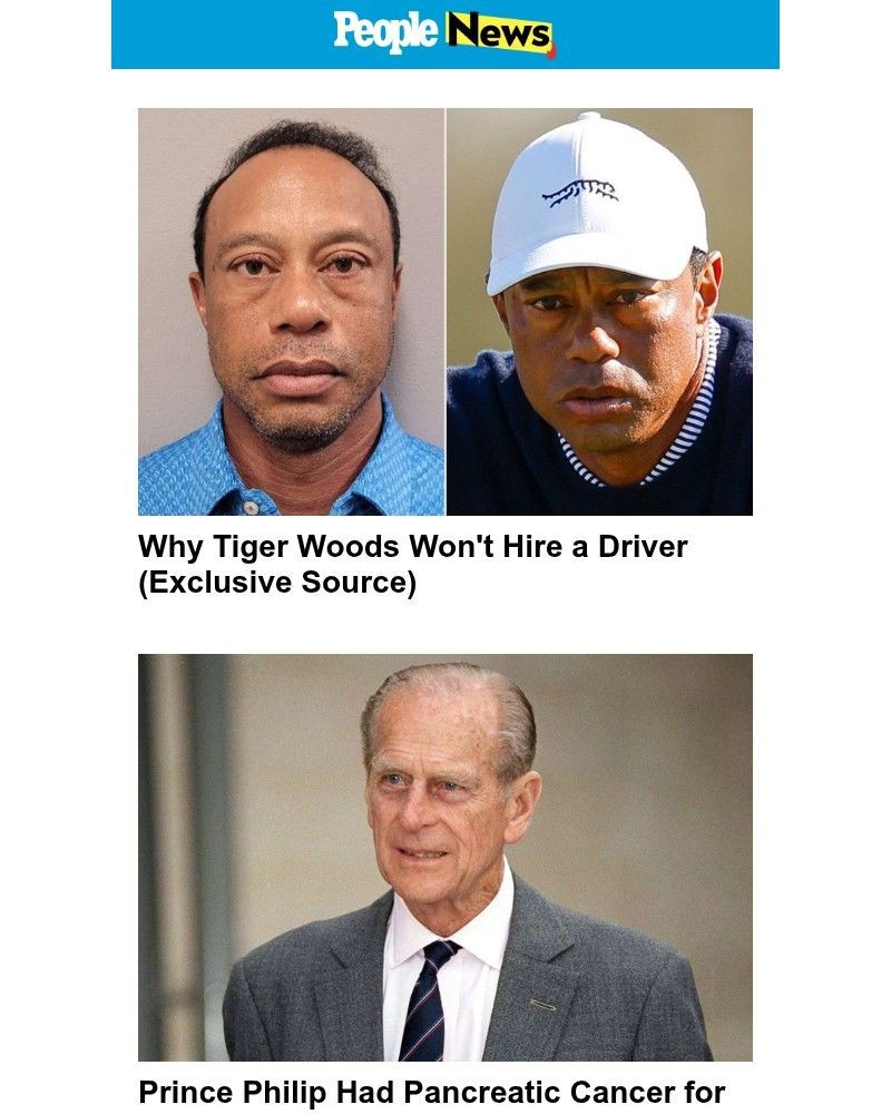 Screenshot of email sent to a People Newsletter subscriber