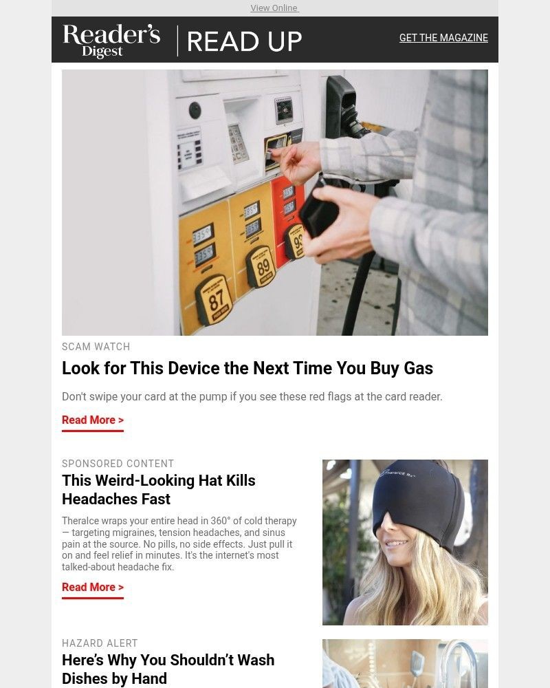 Screenshot of email sent to a Reader’s Digest Newsletter subscriber