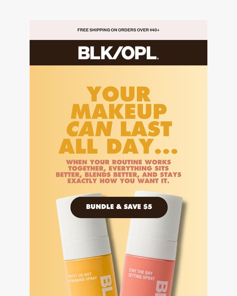 Screenshot of email sent to a Black Opal Beauty Newsletter subscriber