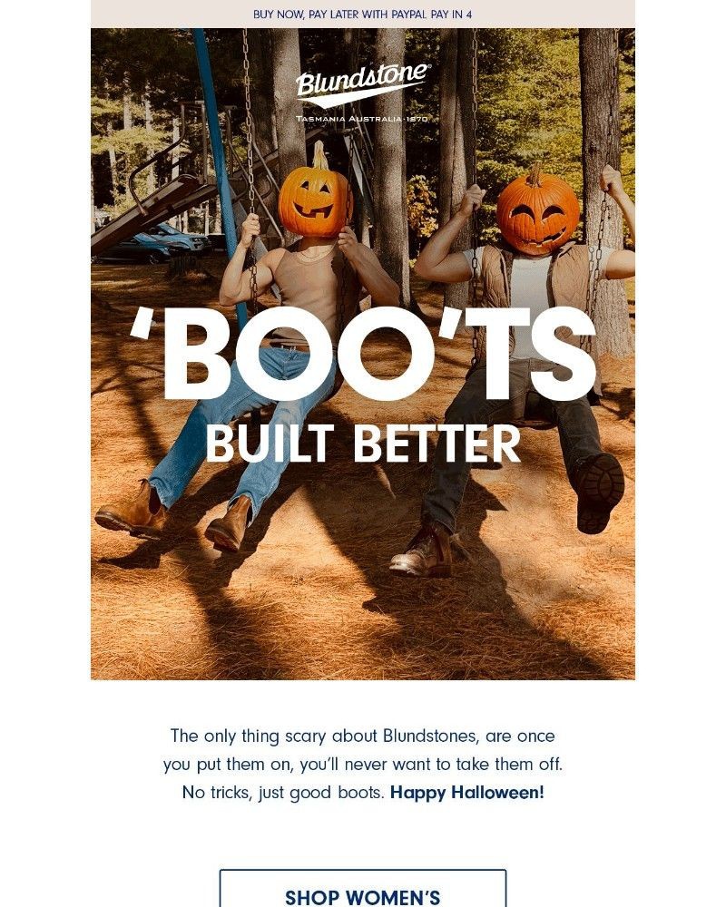 Screenshot of email sent to a Blundstone Newsletter subscriber