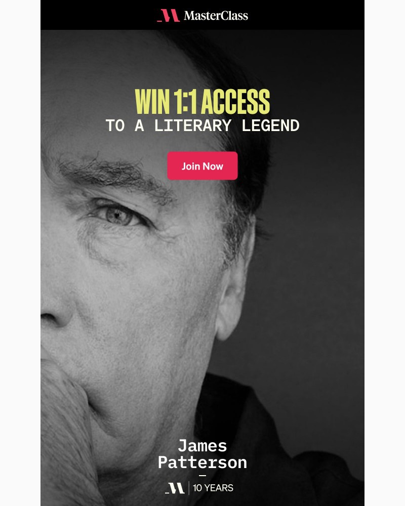 Screenshot of email with subject /media/emails/win-personal-mentorship-from-james-patterson-2c543b-cropped-687f1ceb.jpg