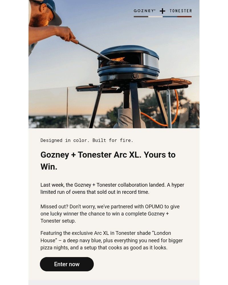 Screenshot of email sent to a Gozney Newsletter subscriber