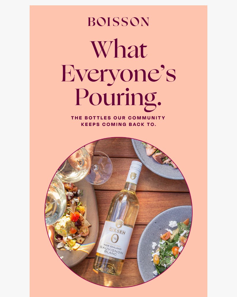 Screenshot of email sent to a Boisson Newsletter subscriber