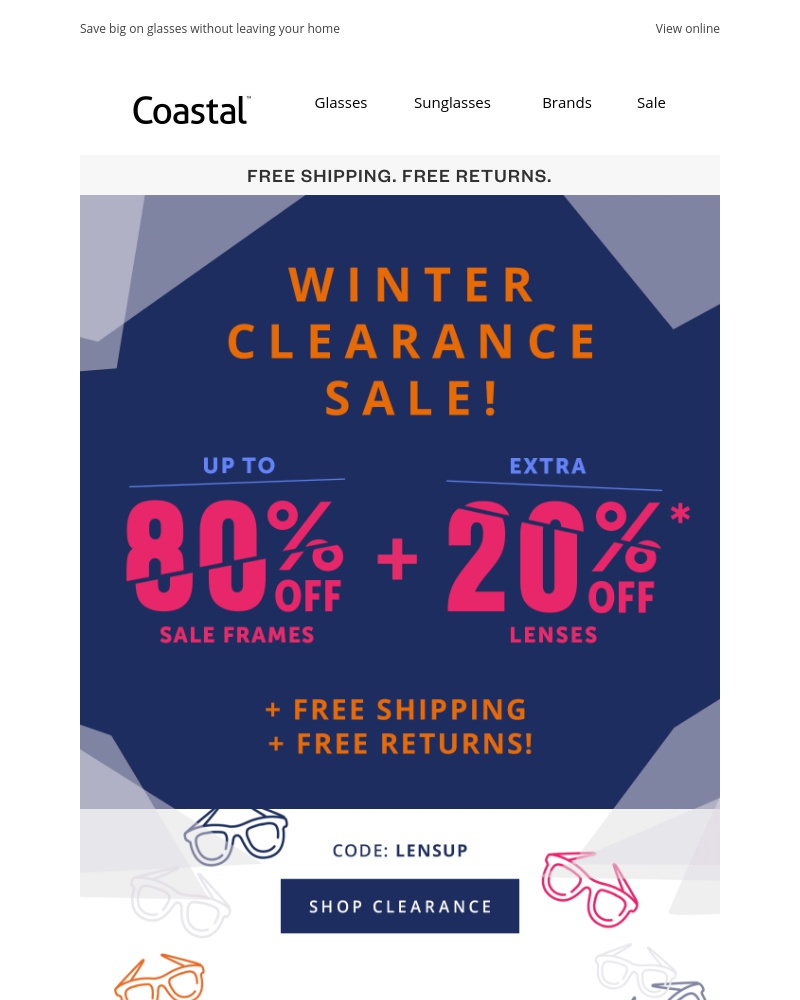 Screenshot of email with subject /media/emails/winter-clearance-up-to-80-off-sale-frames-20-off-lenses-cropped-287ae08b.jpg