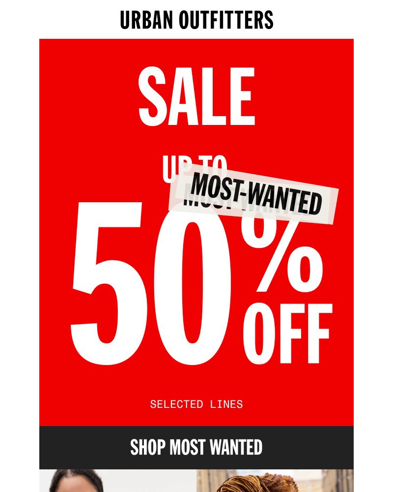 Screenshot of email sent to a Urban Outfitters Newsletter subscriber