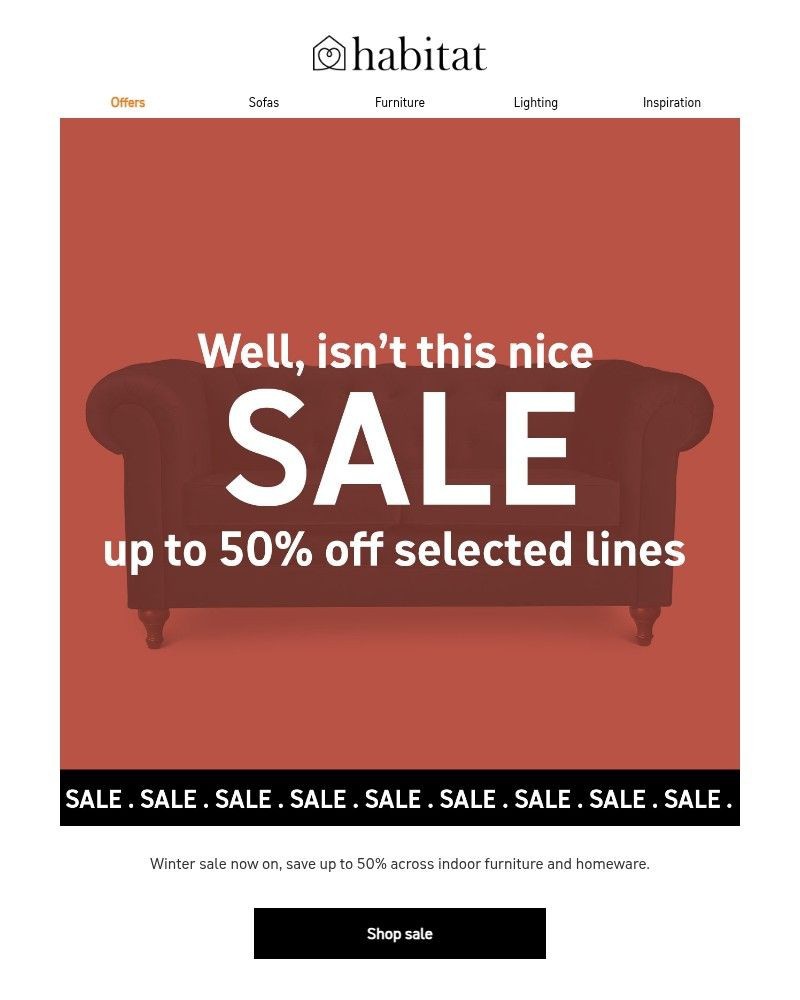 Screenshot of email sent to a Habitat Cart abandoner