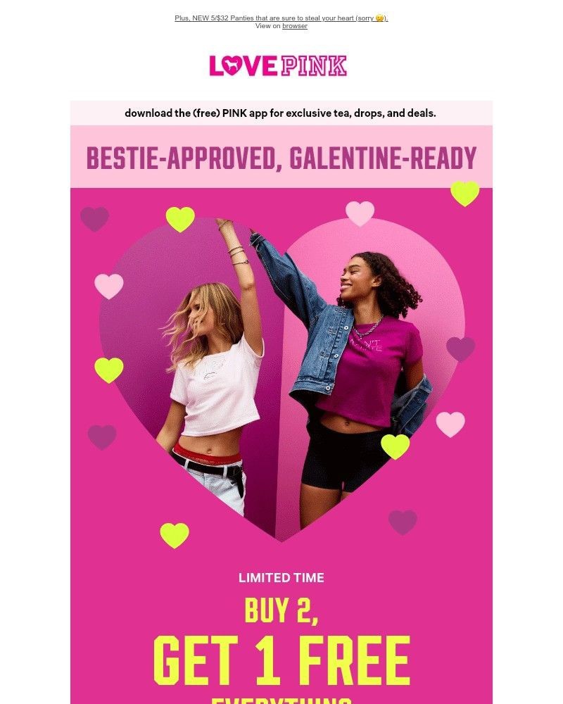 Screenshot of email sent to a Victoria's Secret Newsletter subscriber