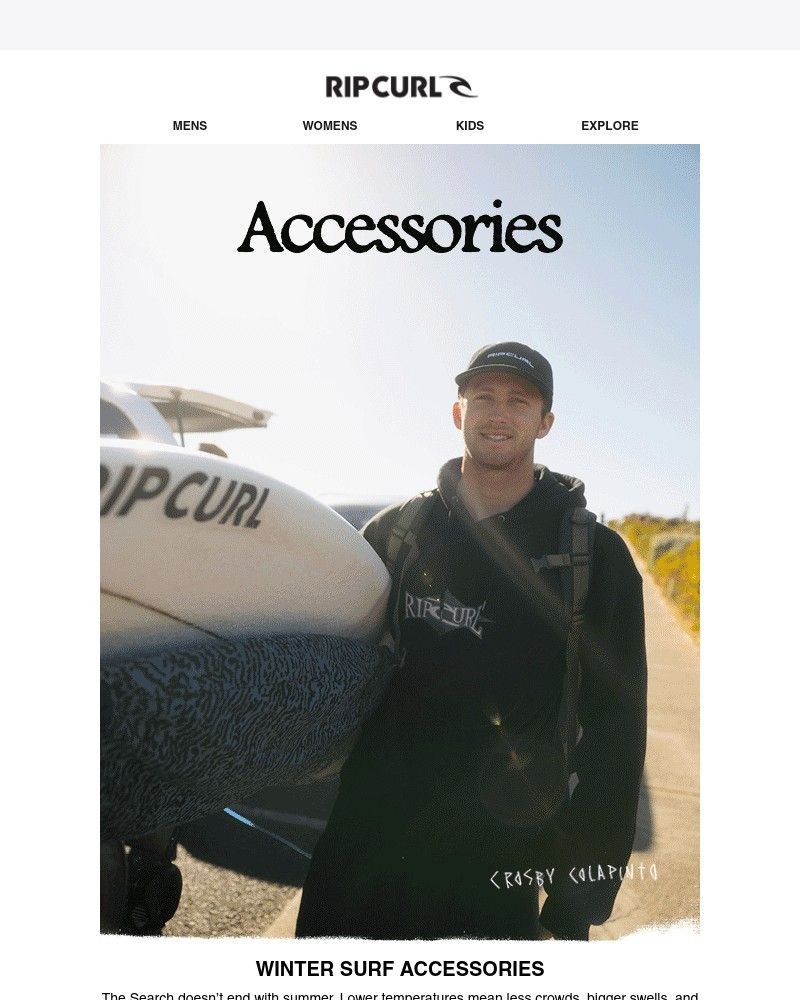 Screenshot of email sent to a Ripcurl Newsletter subscriber