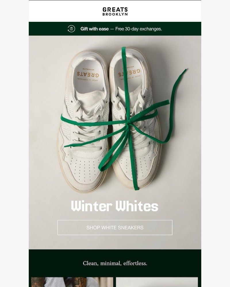 Screenshot of email sent to a Greats Newsletter subscriber